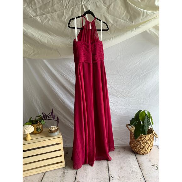 JJ’s House A-line Scoop Floor-Length Chiffon Bridesmaid Dress With Ruffle - Picture 3 of 3